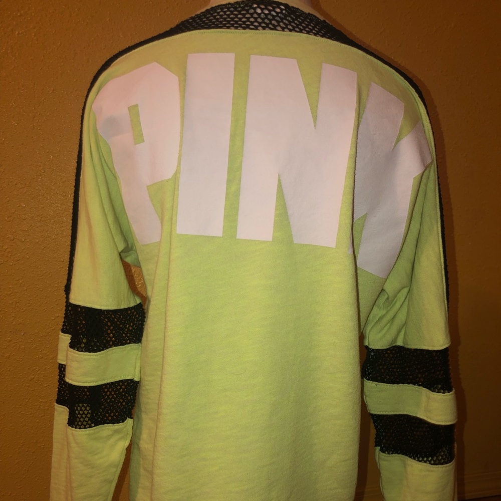 Pink Victoria’s Secret neon green long sleeve - Picture 2 of 2